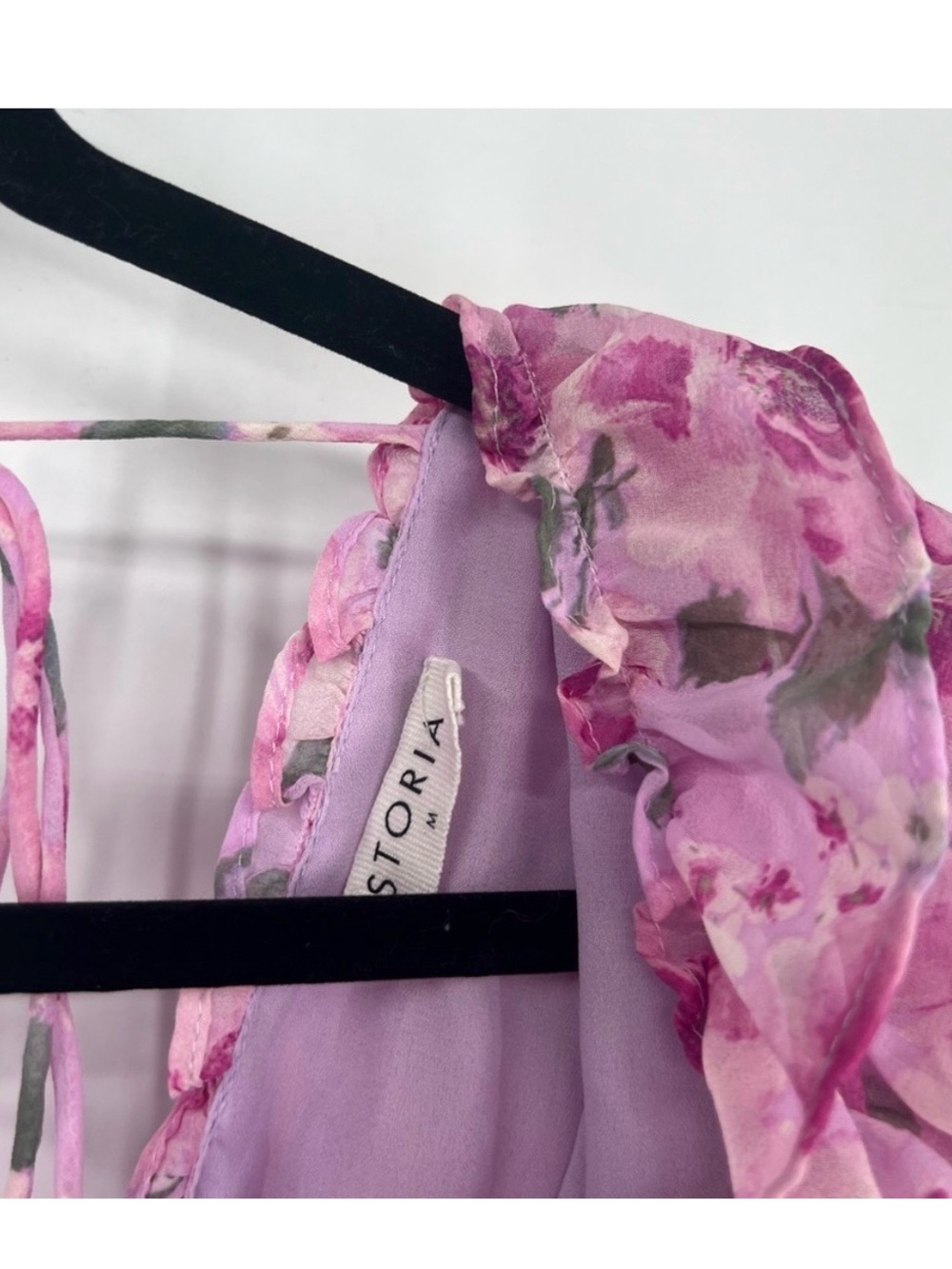 Storia Pink Floral Ruffle Maxi Dress - Picture 3 of 7
